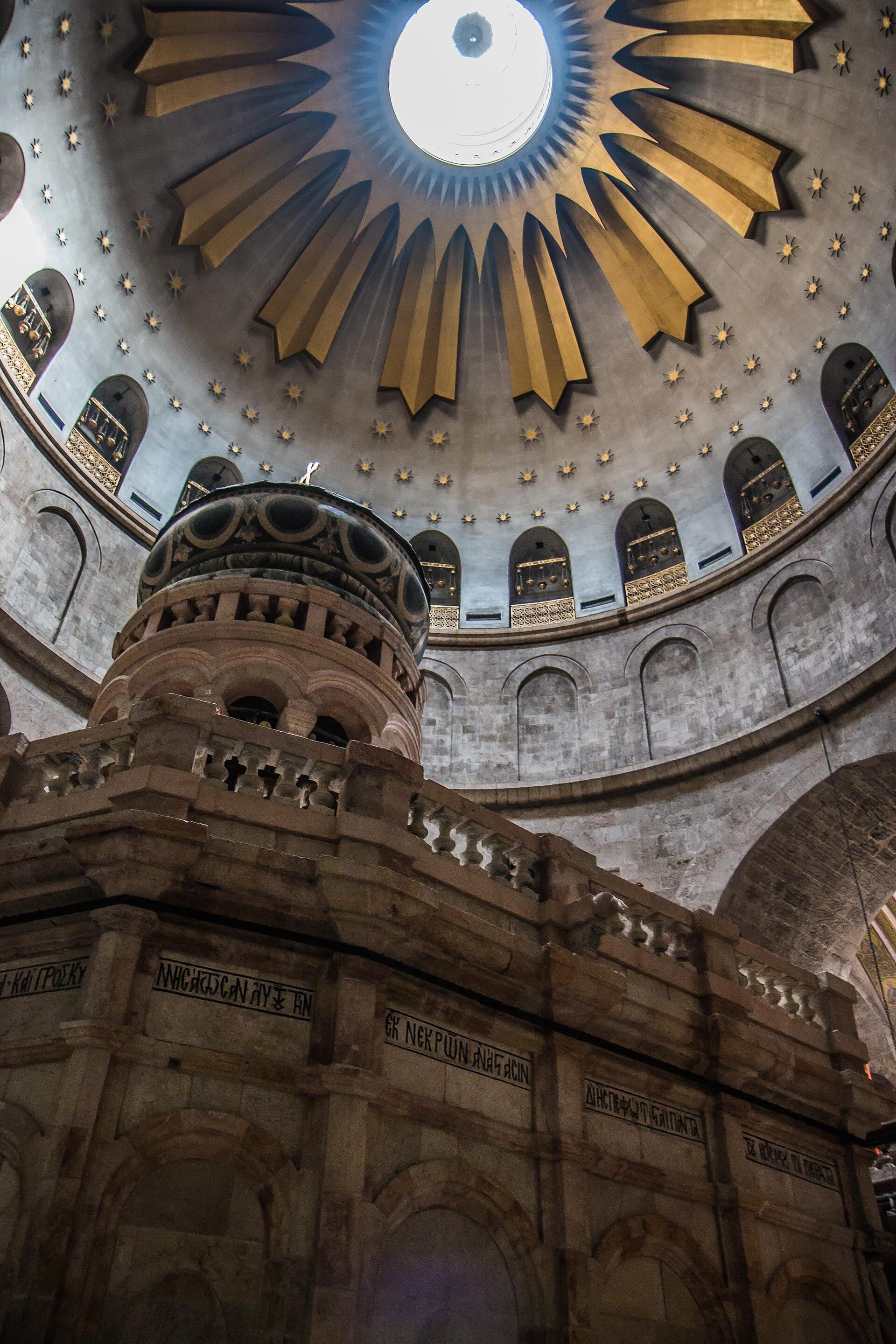 The Aedicule beneath the rotunda of the Church of the Holy Sepulchre