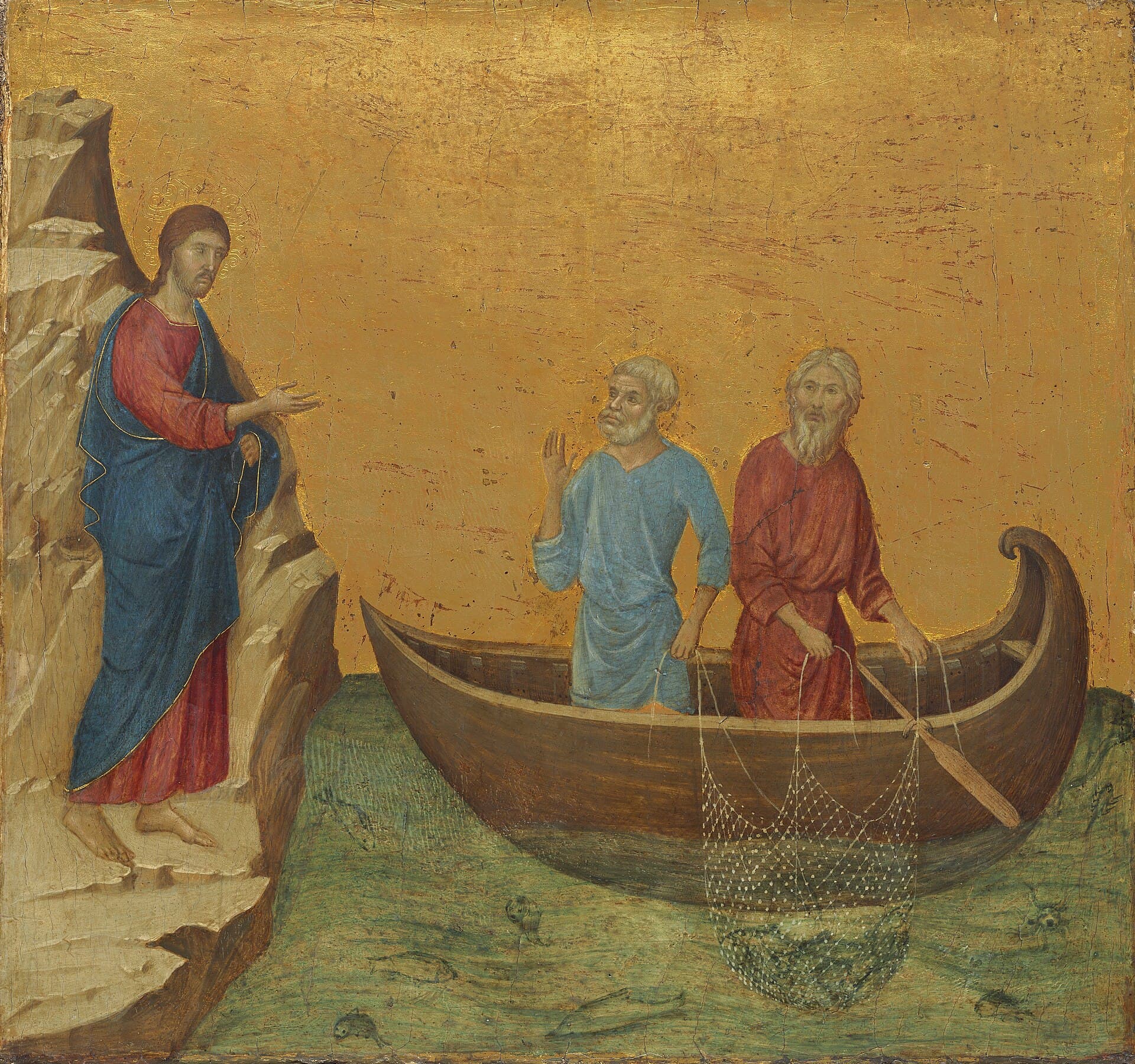 Duccio di Buoninsegna, The Calling of the Apostles Peter and Andrew, 1308-1311, NGA 282
