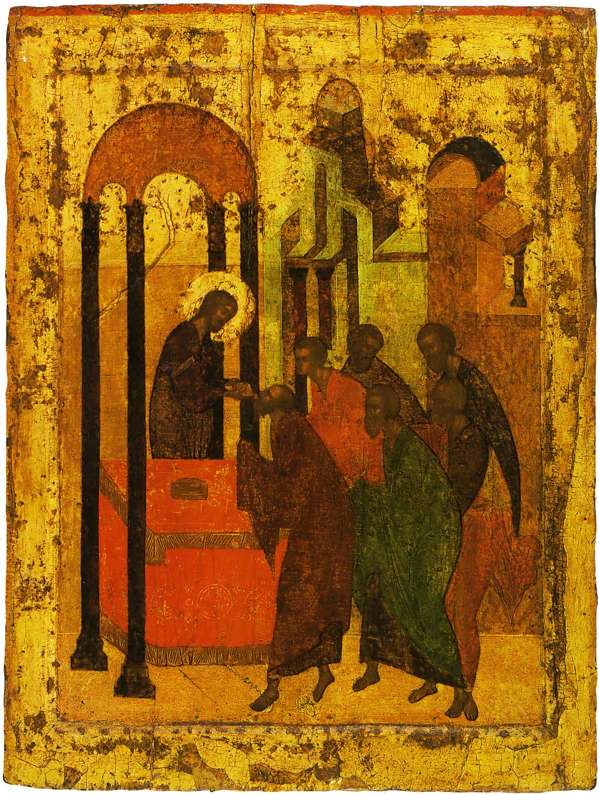 Eucharisty with wine (1420s, Sergiev Posad)